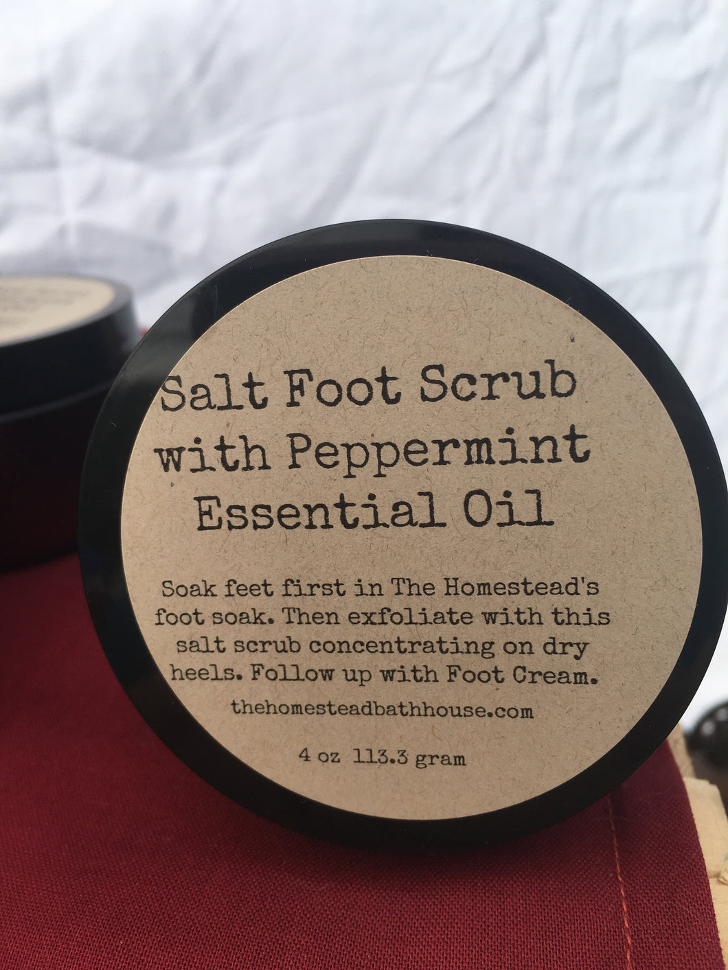 Salt foot scrub with peppermint essential oil